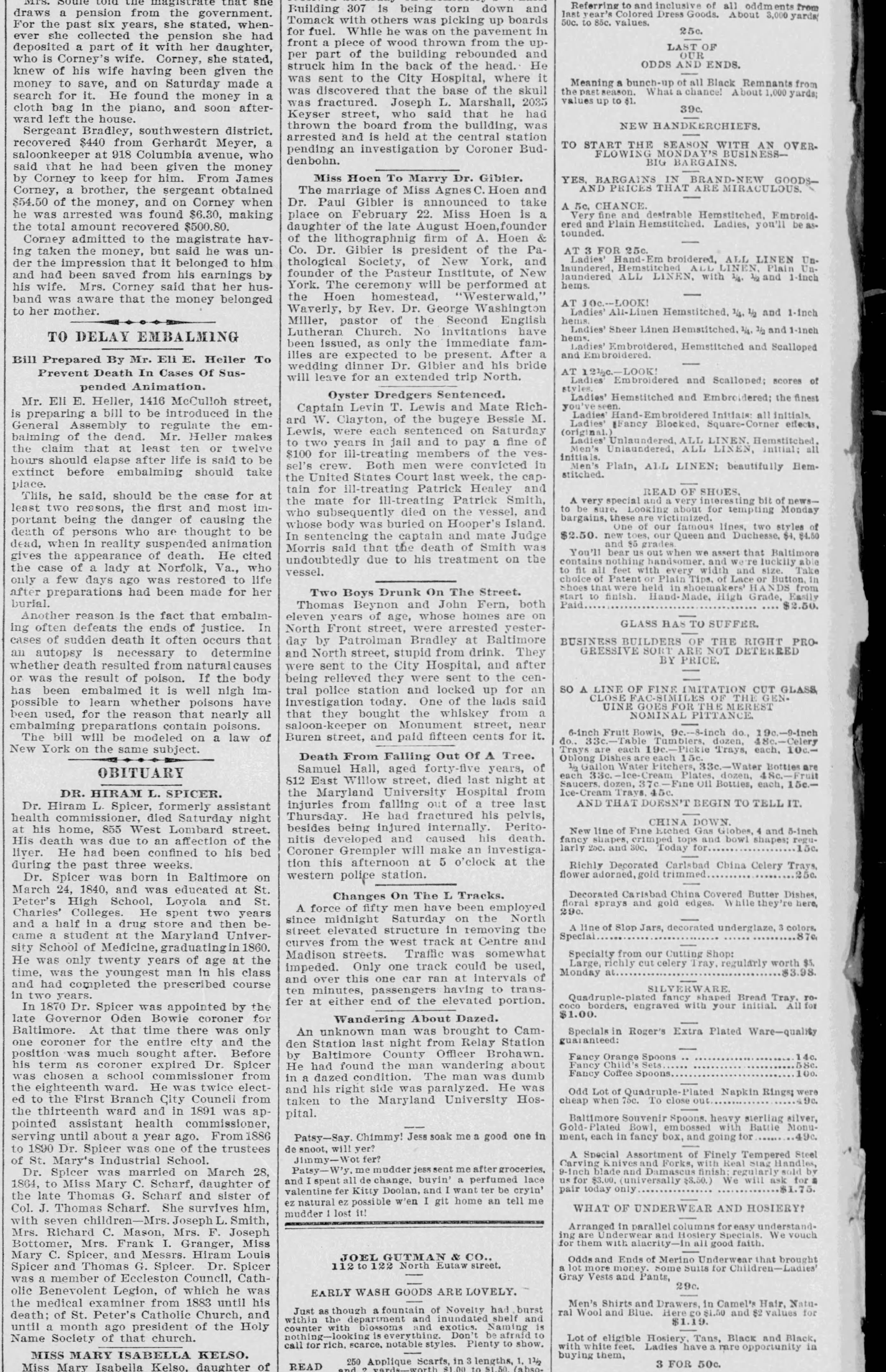 Bessie M. Lewis newspaper article